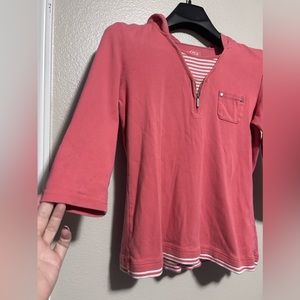 Style and co sport pink 3/4 sleeve top- size m